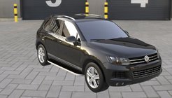 Volkswagen Touareg 2010–2018 Stranske stopnice Tayga Grey (2 kos, aluminij) fotografija 2