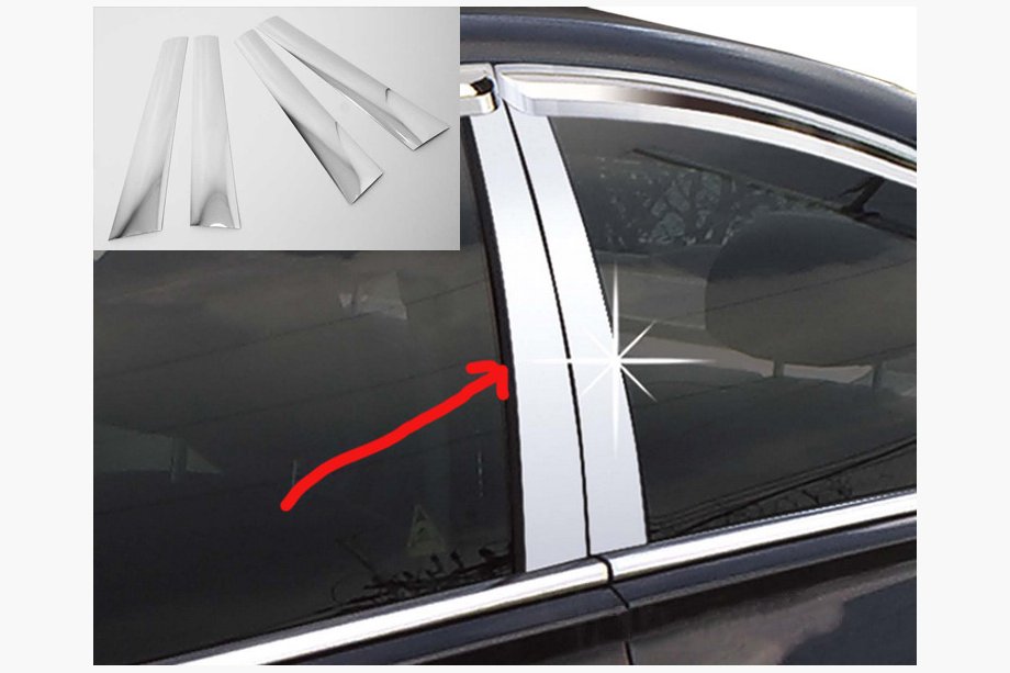 Chevrolet Aveo T200 2002–2008 Kromirana folija za stebričke Image