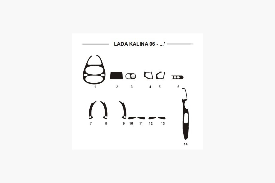 Lada Kalina 2004–2011 Okrasne obloge armaturne plošče (Hartman) Modra Image