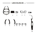 Lada Kalina 2004–2011 Okrasne obloge armaturne plošče (Hartman) Modra fotografija 1