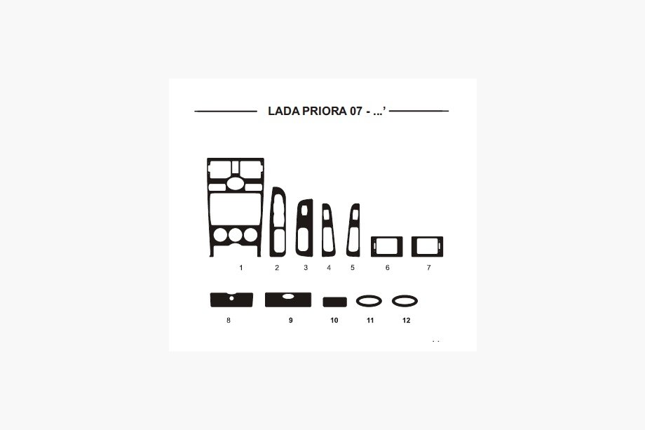 Lada Priora 2007–2018 Okrasne obloge armaturne plošče (Hartman) Karbon Image