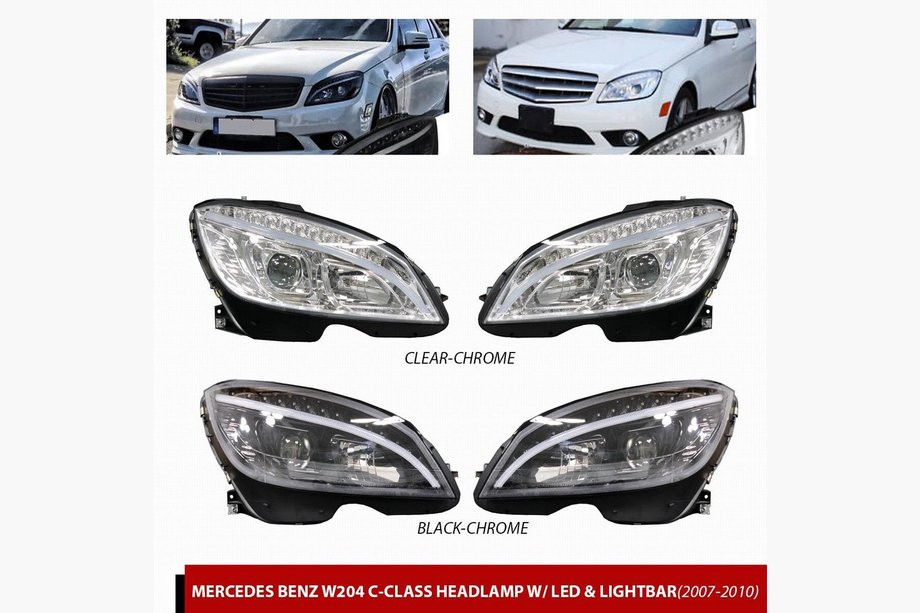 Mercedes razred C W204 2007–2015 LED sprednji žarometi (2007-2011, 2 kos) Image