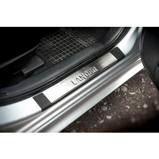 Kromirane zaščitne ploščice pragov (OMSA, 4 kosi, nerjaveče jeklo) Mitsubishi Lancer X 2008– fotografija 2