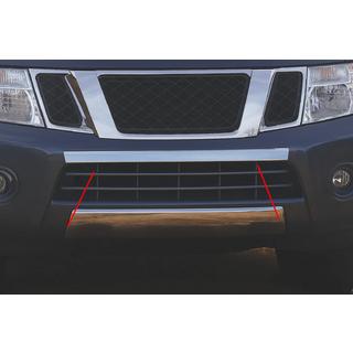 Zaščitna krom letvica za sprednji odbijač (nerjaveče jeklo) Nissan Navara 2006–2015 fotografija 1