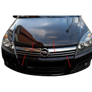 Okrasne letvice za masko (4 kosi, nerjaveče jeklo) Opel Astra H 2004–2013 fotografija 1
