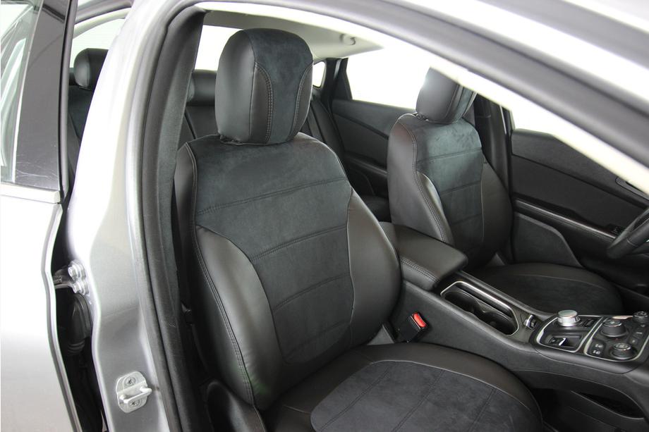 Chrysler 200 II 2014–2017 Avtomobilske sedežne prevleke eko usnje+tkanina+Alcantara Antara A001 (celoten komplet za notranjost) Fotografija 2