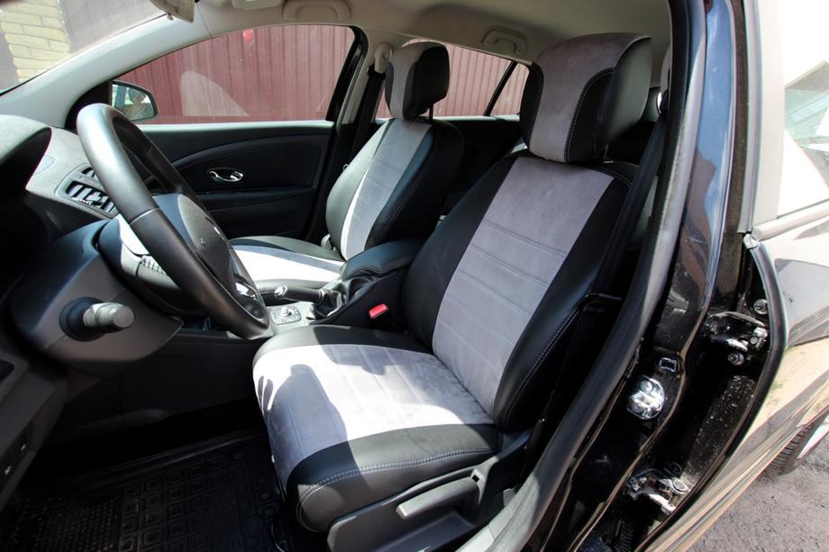 Renault Megane III 2009–2016 Avtosedežne prevleke eko usnje + tkanina + Antara Antara A0010 (celoten komplet) Image