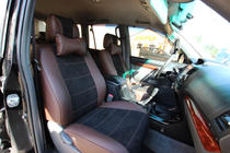 Toyota Land Cruiser Prado 120 2002–2009 Avtoprevleke za sedeže eko usnje + tkanina + Alcantara Antara A088 (celoten salon) fotografija 4