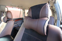 Toyota Land Cruiser Prado 120 2002–2009 Avtoprevleke za sedeže eko usnje + tkanina + Alcantara Antara A088 (celoten salon) fotografija 17