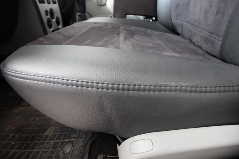Renault Logan I 2005–2008 Avtomobilske sedežne prevleke eko usnje+tkanina+Alcantara Antara A001 (celoten komplet za notranjost) Fotografija 2
