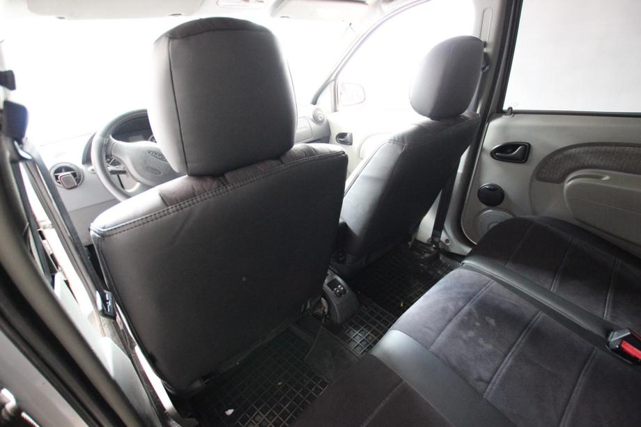 Renault Logan I 2005–2008 Avtomobilske sedežne prevleke eko usnje+tkanina+Alcantara Antara A001 (celoten komplet za notranjost) Fotografija 10