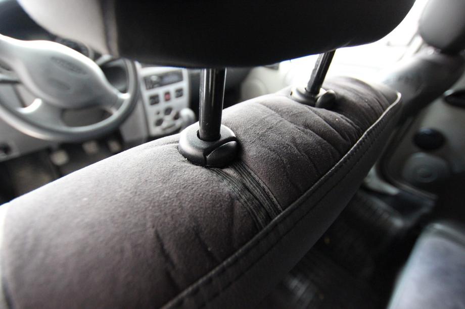 Renault Logan I 2005–2008 Avtomobilske sedežne prevleke eko usnje+tkanina+Alcantara Antara A001 (celoten komplet za notranjost) Fotografija 11