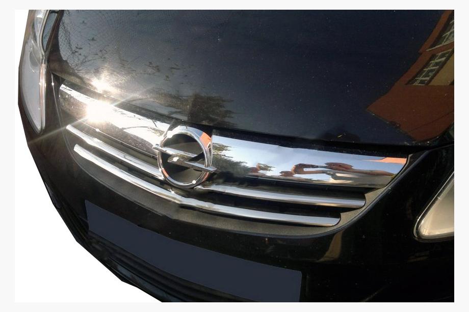 Opel Corsa D 2007–2014 Okrasne letve za masko (3-delne, nerjaveče jeklo) Image