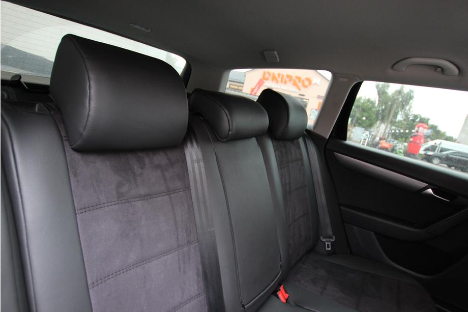 Volkswagen Passat B7 2012–2015 Avtomobilske sedežne prevleke eko usnje+tkanina+Alcantara Antara A001 (celoten komplet za notranjost) Fotografija 3