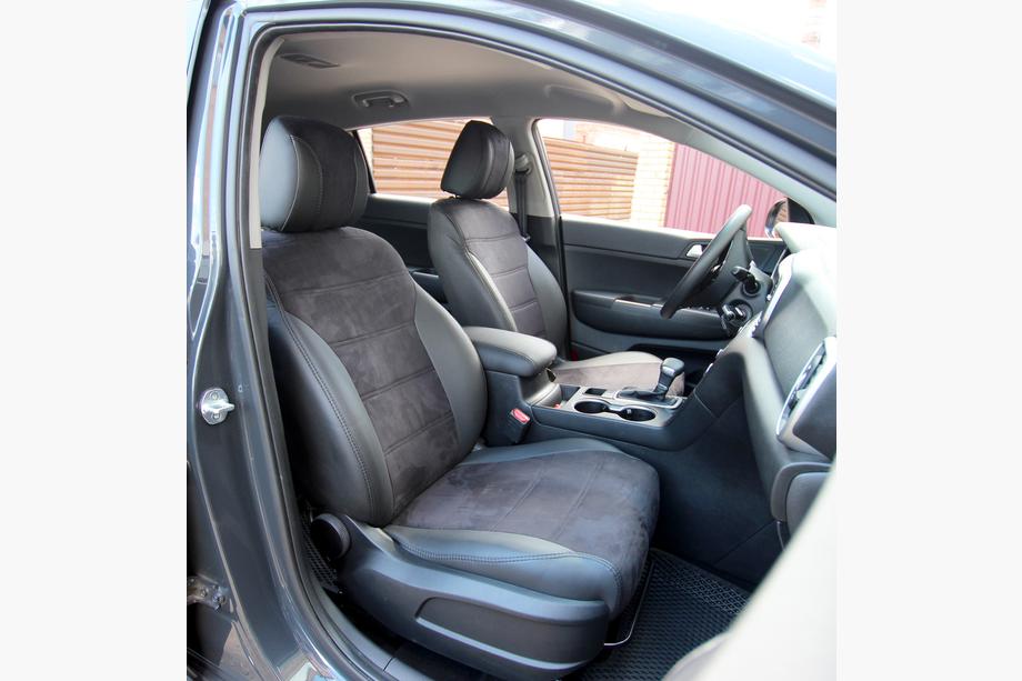 Kia Sportage 2015–2021 Avtomobilske sedežne prevleke eko usnje+tkanina+Alcantara Antara A001 (celoten komplet za notranjost) Image