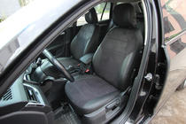 Skoda Octavia III A7 2013–2019 Avtomobilske sedežne prevleke eko usnje+tkanina+Alcantara Antara A001 (celoten komplet za notranjost) fotografija 4