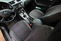 Skoda Octavia III A7 2013–2019 Avtomobilske sedežne prevleke eko usnje+tkanina+Alcantara Antara A001 (celoten komplet za notranjost) fotografija 6
