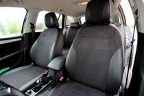 Skoda Octavia III A7 2013–2019 Avtomobilske sedežne prevleke eko usnje+tkanina+Alcantara Antara A001 (celoten komplet za notranjost) fotografija 12