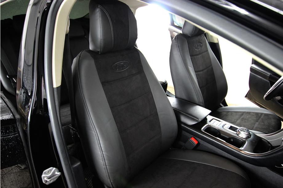 Ford Fusion 2012–2020 Avtomobilske sedežne prevleke eko usnje+tkanina+Alcantara Antara A001 (celoten komplet za notranjost) Fotografija 7