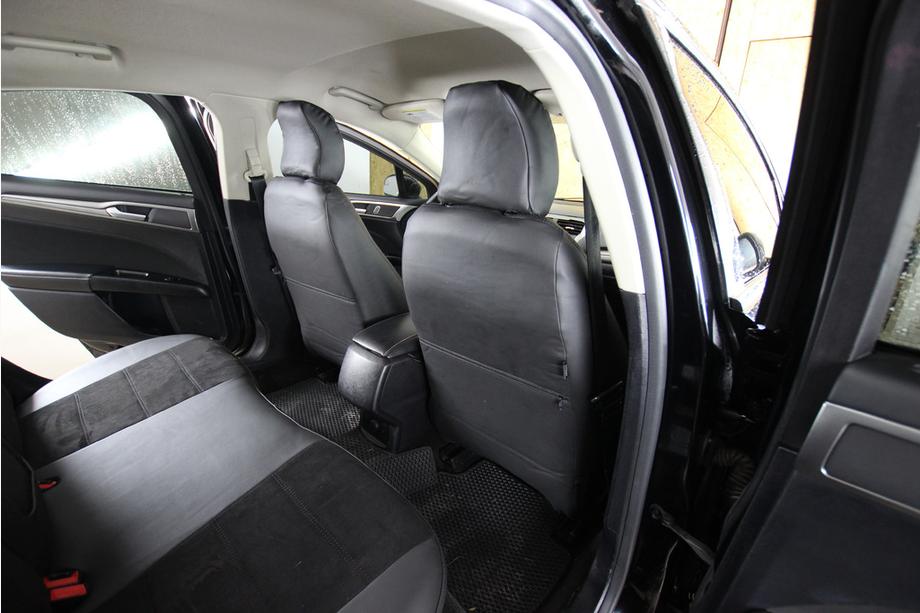 Ford Fusion 2012–2020 Avtomobilske sedežne prevleke eko usnje+tkanina+Alcantara Antara A001 (celoten komplet za notranjost) Fotografija 9
