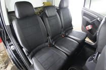 Volkswagen Touran 2003–2010 Avtomobilske sedežne prevleke eko usnje+tkanina+Alcantara Antara A001 (celoten komplet za notranjost) fotografija 3