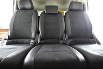 Volkswagen Touran 2003–2010 Avtomobilske sedežne prevleke eko usnje+tkanina+Alcantara Antara A001 (celoten komplet za notranjost) fotografija 5