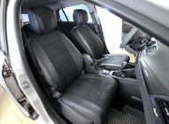 Renault Megane III 2009–2016 Avtomobilske sedežne prevleke eko usnje+tkanina+Alcantara Antara A001 (celoten komplet za notranjost) fotografija 1