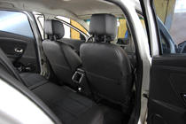 Renault Megane III 2009–2016 Avtomobilske sedežne prevleke eko usnje+tkanina+Alcantara Antara A001 (celoten komplet za notranjost) fotografija 9