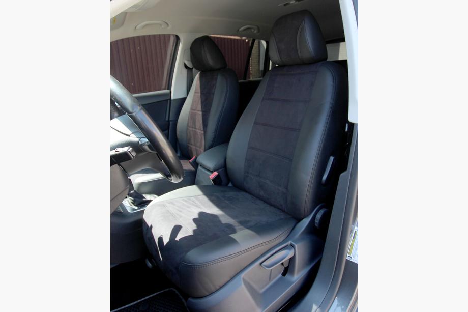 Volkswagen Tiguan 2016–2023 Avtomobilske sedežne prevleke eko usnje+tkanina+Alcantara Antara A001 (celoten komplet za notranjost) Image