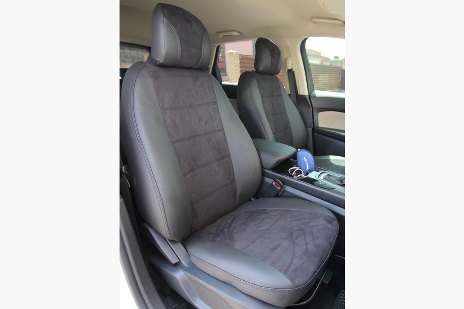 Ford Edge 2014–2024 Avtomobilske sedežne prevleke eko usnje+tkanina+Alcantara Antara A001 (celoten komplet za notranjost) Image