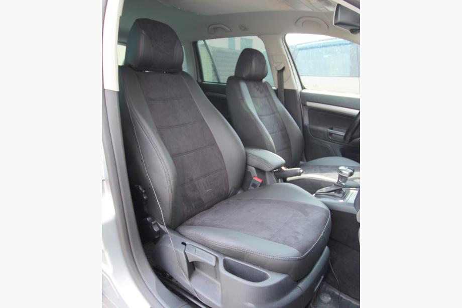 Skoda Octavia II A5 2010–2013 Avtomobilske sedežne prevleke eko usnje+tkanina+Alcantara Antara A001 (celoten komplet za notranjost) Image