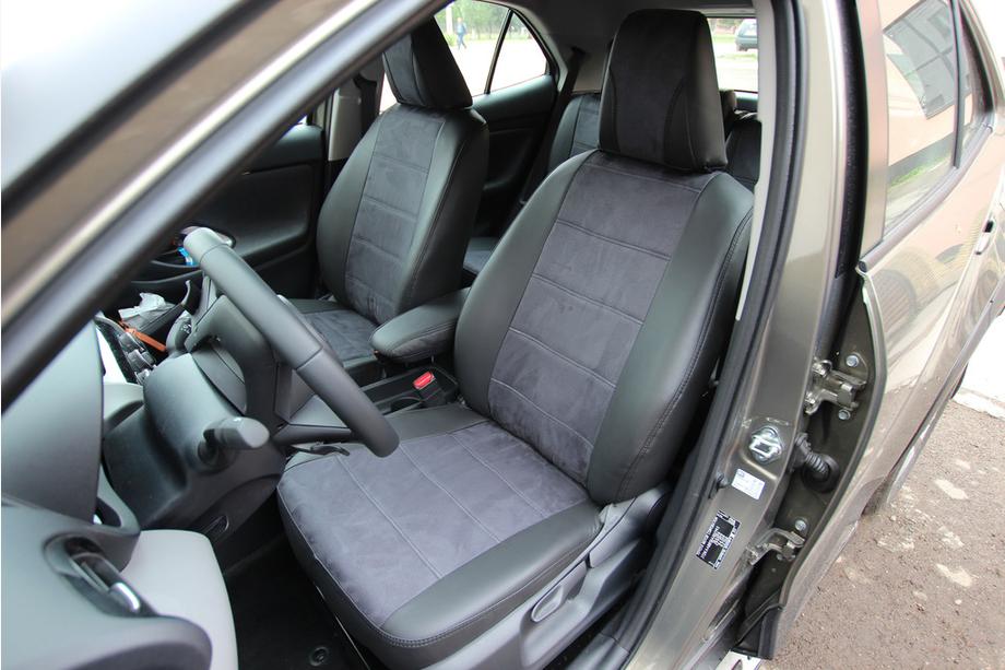 Toyota Yaris/Yaris Cross (XP210) 2020– Avtomobilske sedežne prevleke eko usnje+tkanina+Alcantara Antara A001 (celoten komplet za notranjost) Fotografija 1