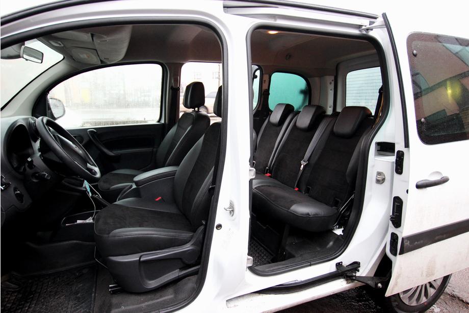 Mercedes Citan 2013–2021 Avtomobilske sedežne prevleke eko usnje+tkanina+Alcantara Antara A001 (celoten komplet za notranjost) Image