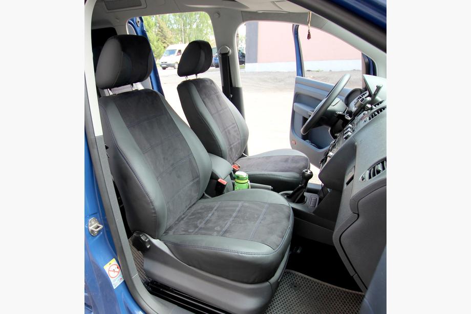 Volkswagen Caddy 2010–2015 Avtomobilske sedežne prevleke eko usnje + tkanina + alkantara Antara A001b (celoten salon) Image