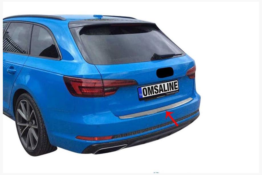 Audi A4 B9 2015–2024 Zaščitna letev zadnjega odbijača OmsaLine (Avant, nerjavno jeklo) Image
