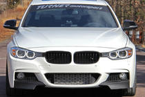 BMW serija 3 F30/F31 2012–2019 Sprednja lipa odbijača Flap (črna) fotografija 1