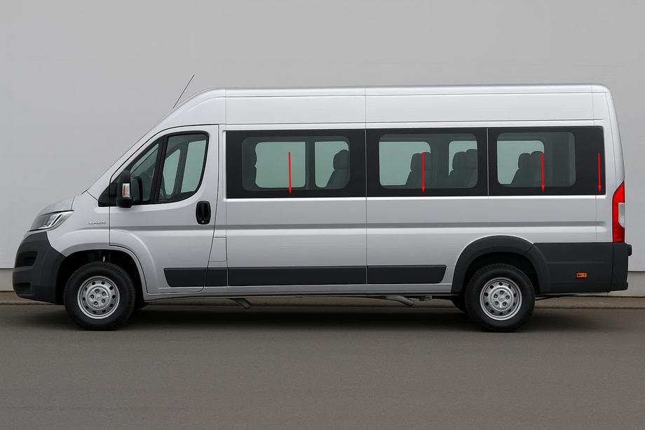 Peugeot Boxer 2006–2025 Spodnje okenske letve (komplet, nerjaveče jeklo) Image