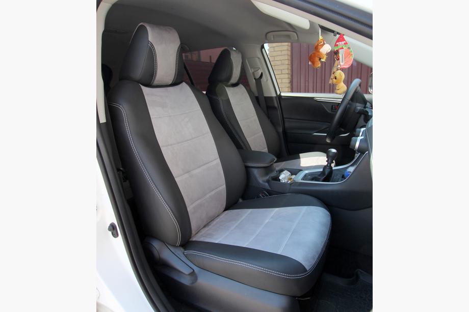 Toyota Rav 4 2019–2025 Avtosedežne prevleke eko usnje + tkanina + Antara Antara A0010 (celoten komplet) Image