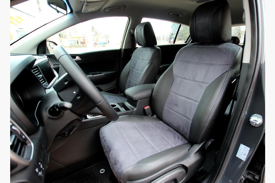 Kia Sportage 2021– Avtosedežne prevleke eko usnje + tkanina + Antara Antara A0010 (celoten komplet) Image