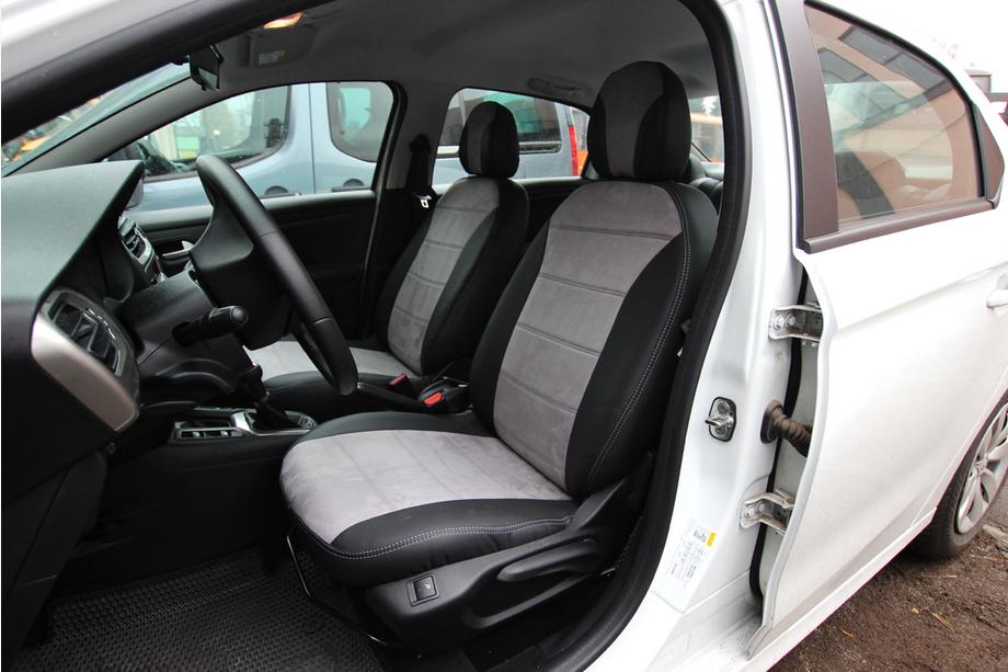 Citroen C-Elysee 2013–2022 Avtosedežne prevleke eko usnje + tkanina + Antara Antara A0010 (celoten komplet) Image