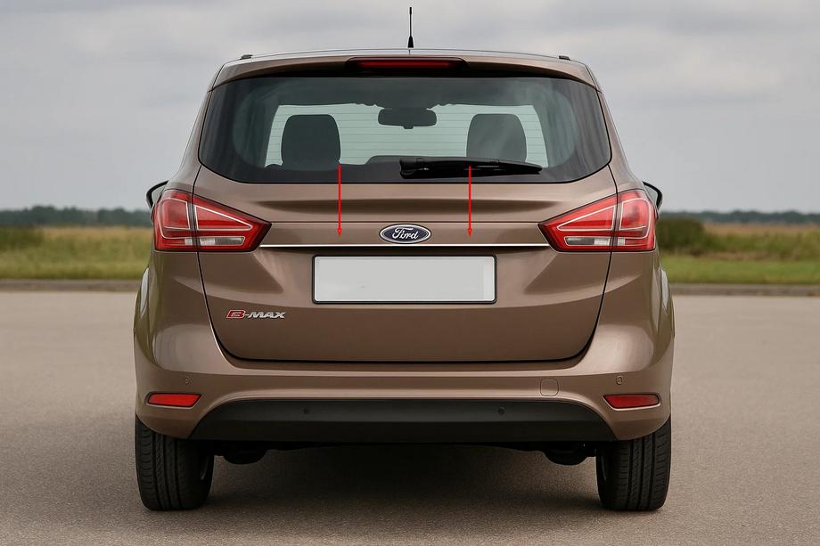 Ford B-Max 2012–2017 Kromirana letvica nad registrsko tablico (nerjavno jeklo) Image