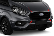 Ford Custom 2013–2022 Obroba maske hladilnika 2018+ (4 kosi, nerjaveče jeklo) fotografija 1