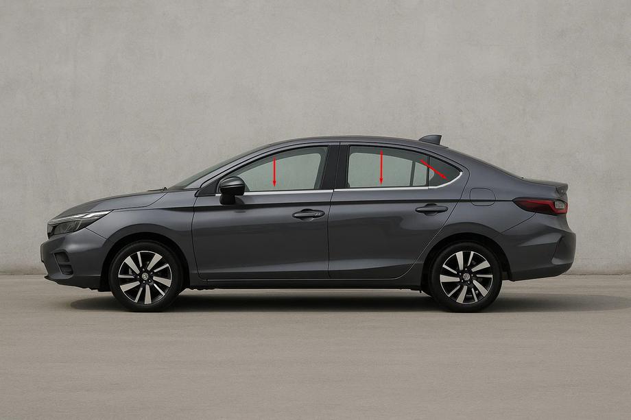 Honda City 2021– Okenske obrobe SD (6 kos, nerjavno jeklo) Image