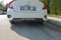 Honda Civic Limuzina X 2016–2021 Difuzor zadnjega odbijača (Meliset, v barvi) fotografija 2