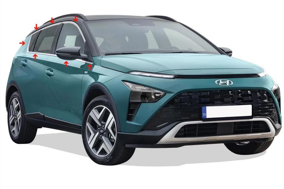 Hyundai Bayon 2021– Kompletna obroba oken (14 kosov, nerjavno jeklo) Image