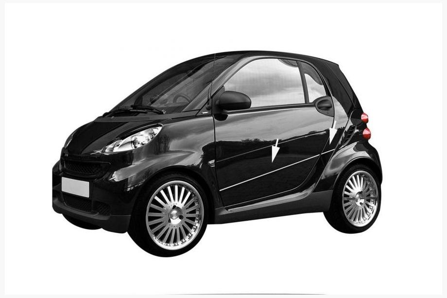Smart 2007–2014 Letvice za vrata (4 kosi, nerjaveče jeklo) Image