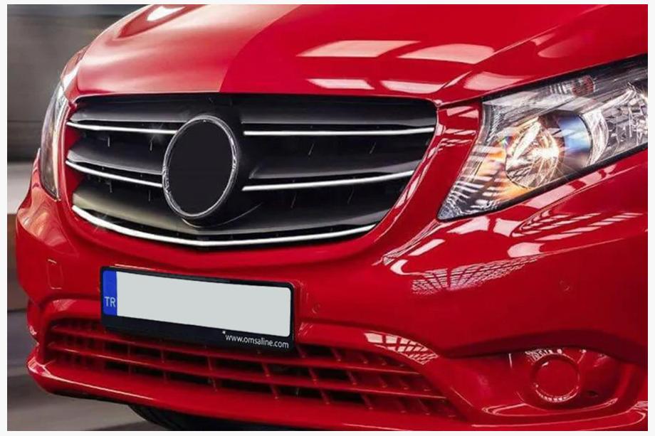 Mercedes Vito/V-razred W447 2014– Okrasne letve za masko 2020+ (5 kos, nerjaveče jeklo) Image