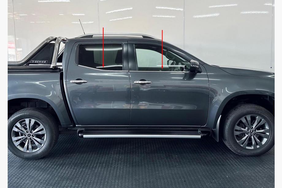 Mercedes X class 2017–2020 Spodnje obrobe oken (4 kosi, nerjavno jeklo) Image