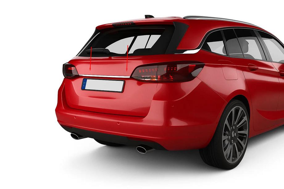 Opel Astra K 2016–2021 Kromirana letev nad registrsko tablico (SW, nerjaveče jeklo) Image