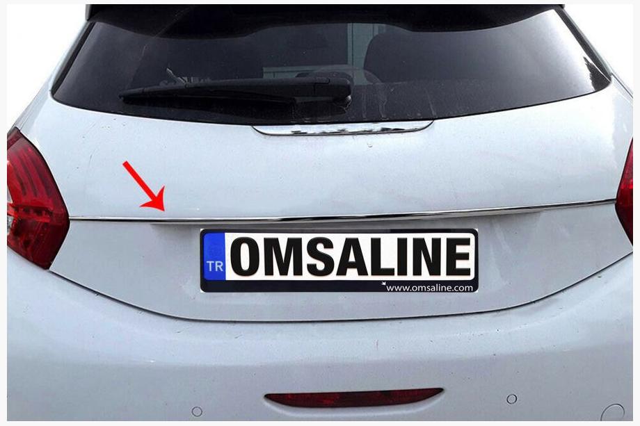 Peugeot 208 2012–2019 Kromirana letev nad registrsko tablico OmsaLine (nerjavno jeklo) Image